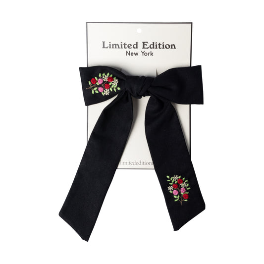 Floral Embroidered Bow