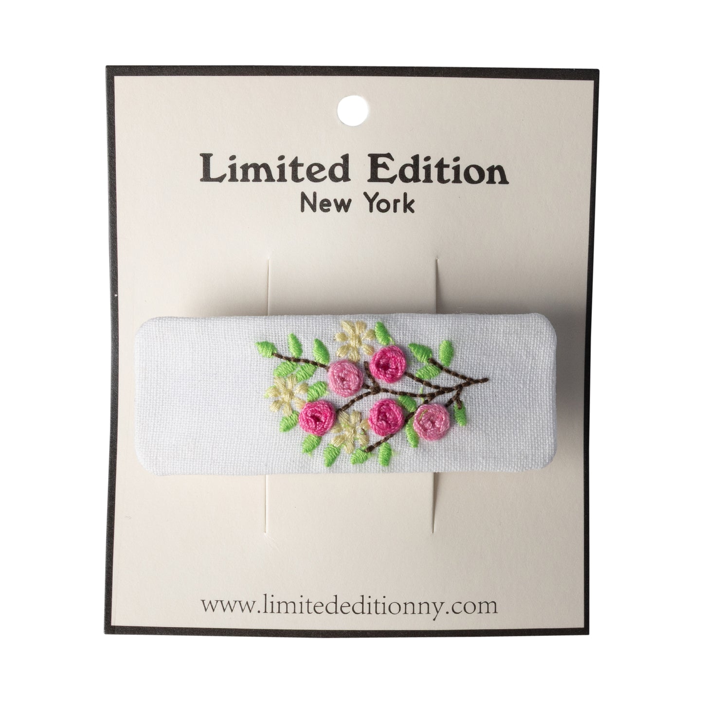 Floral Embroidered Hair Clip