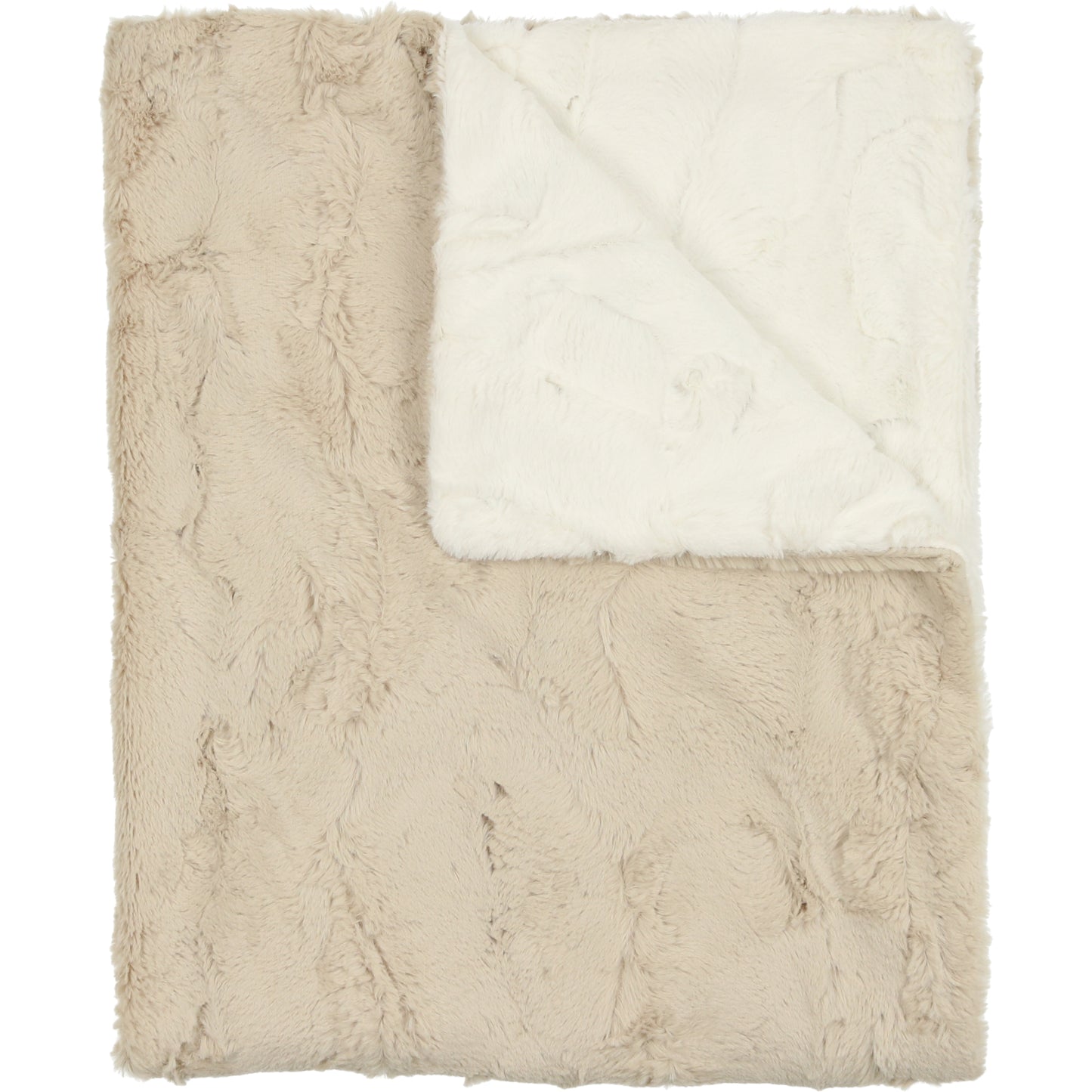 Peluche Fur Blanket - Champagne and Natural