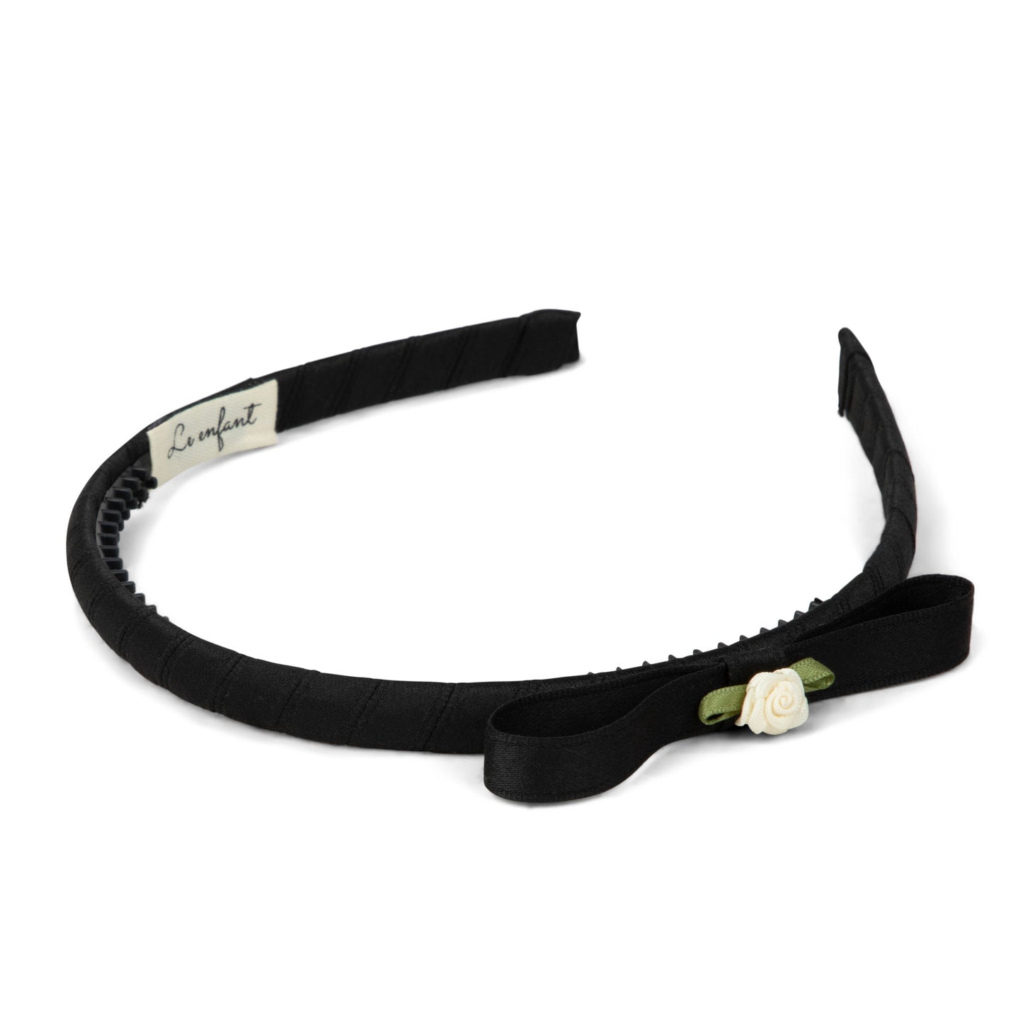 Le enfant Thin rose bow hairband - Black