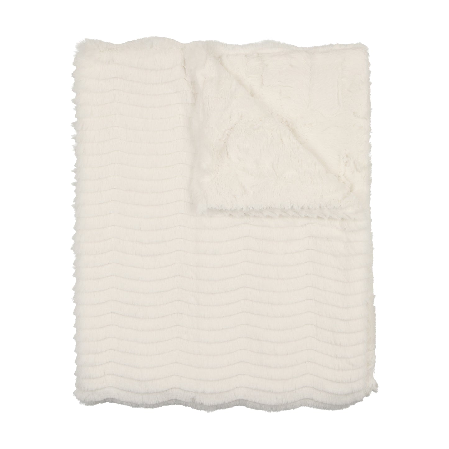 Peluche Wave Fur Blanket - Natural