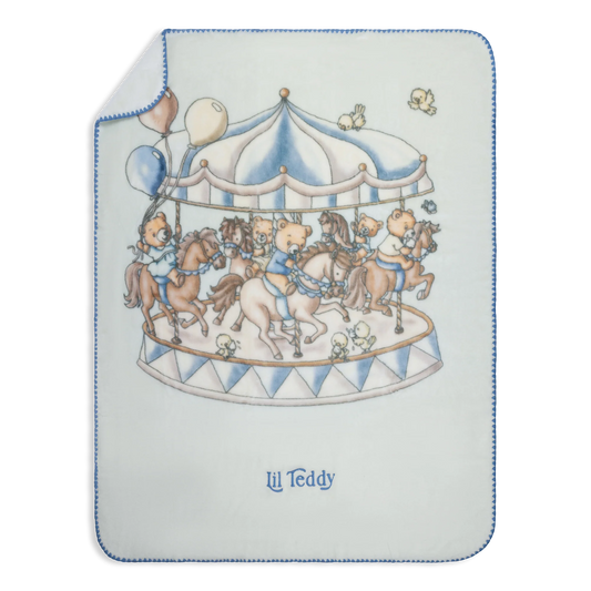 Lil Teddy Bigger Merry Go Snuggle Blanket