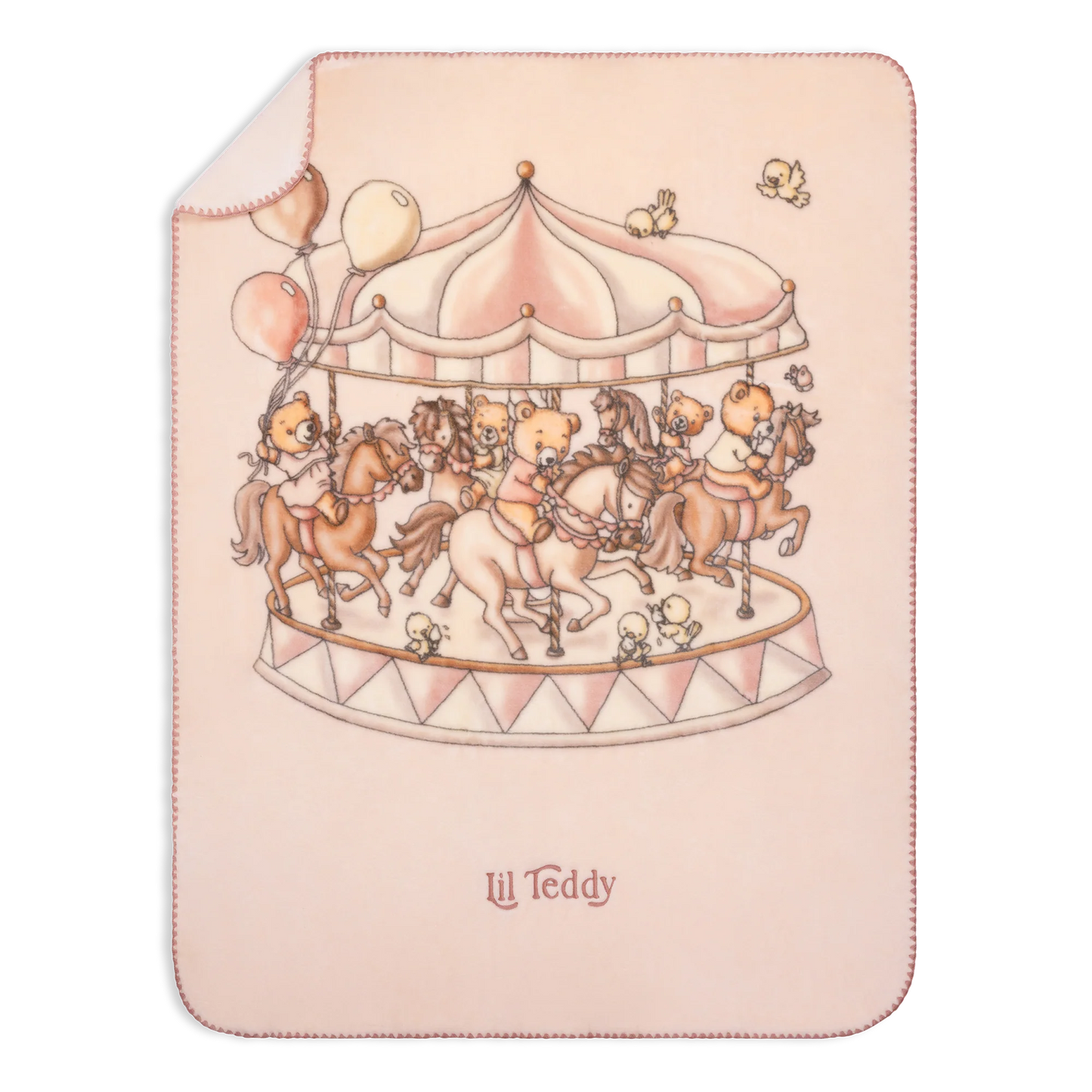 Lil Teddy Bigger Merry Go Snuggle Blanket