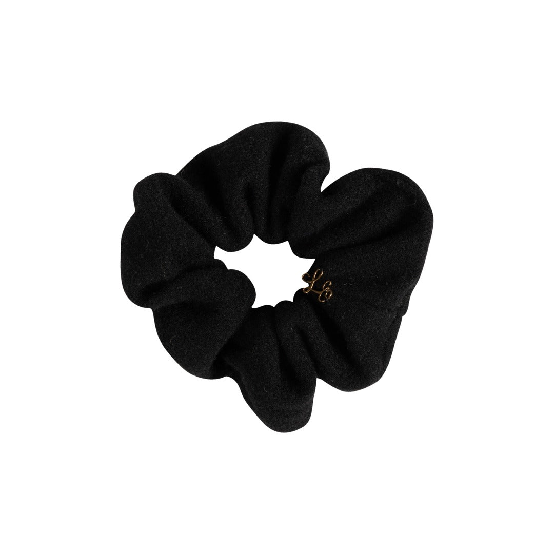 Brushed Wool Scrunchie - Black