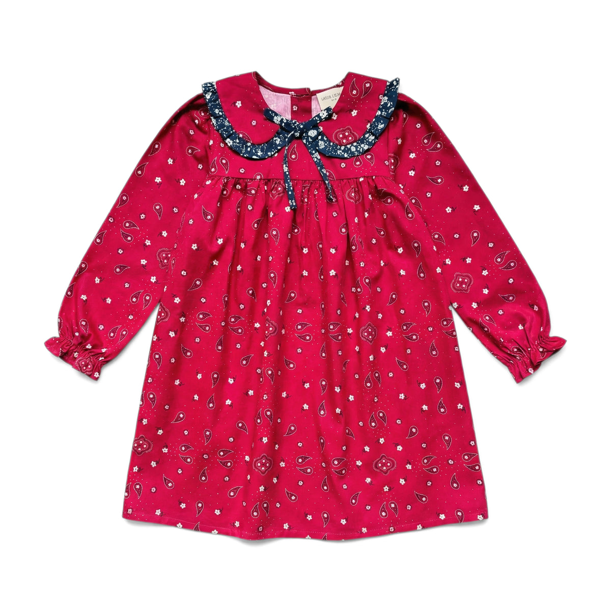 Benjamine Twill Bandana Dress - Navy/Burgundy