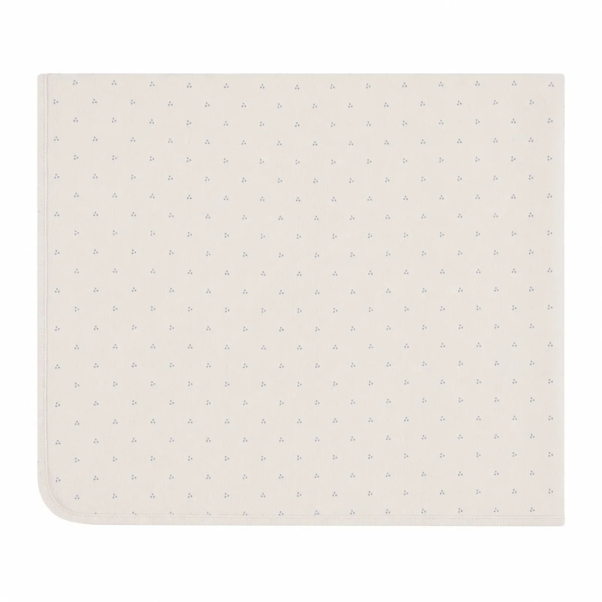 Wrap With Dot Print Blanket - Ivory-Blue Dot
