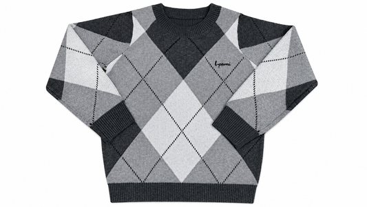 Boys Argyle Sweater - Grey