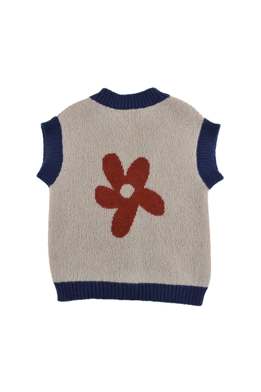 Chamonix Vest - Sand, Red/navy