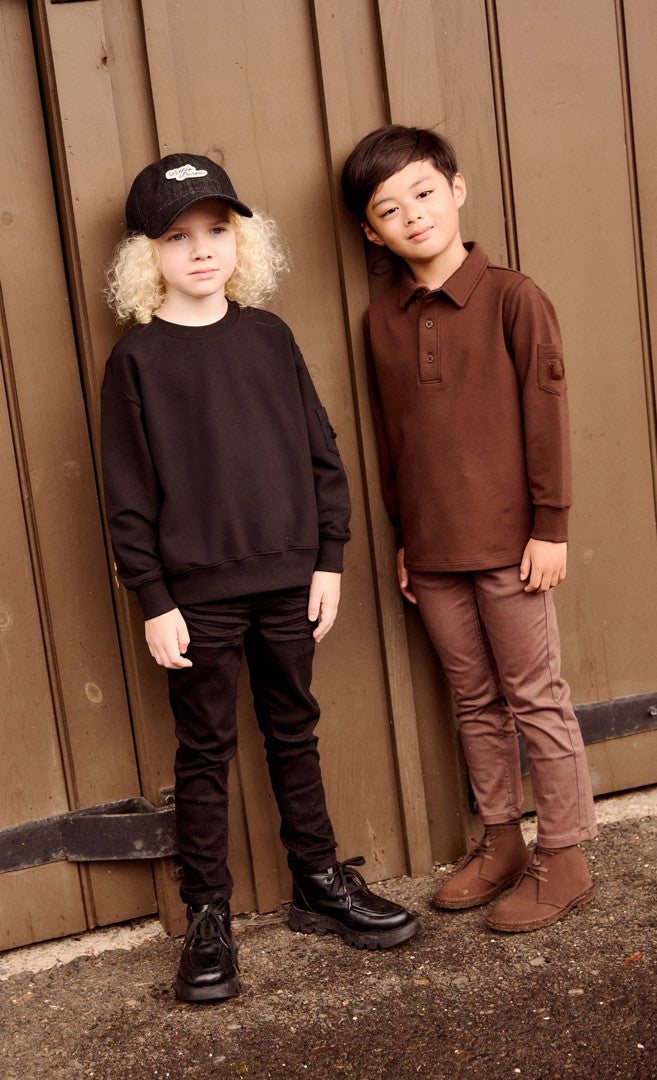 Boys Pocket Sleeve Polo - Brown
