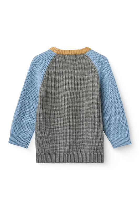 Merina Rib Knitted Blouse - Grey Melange