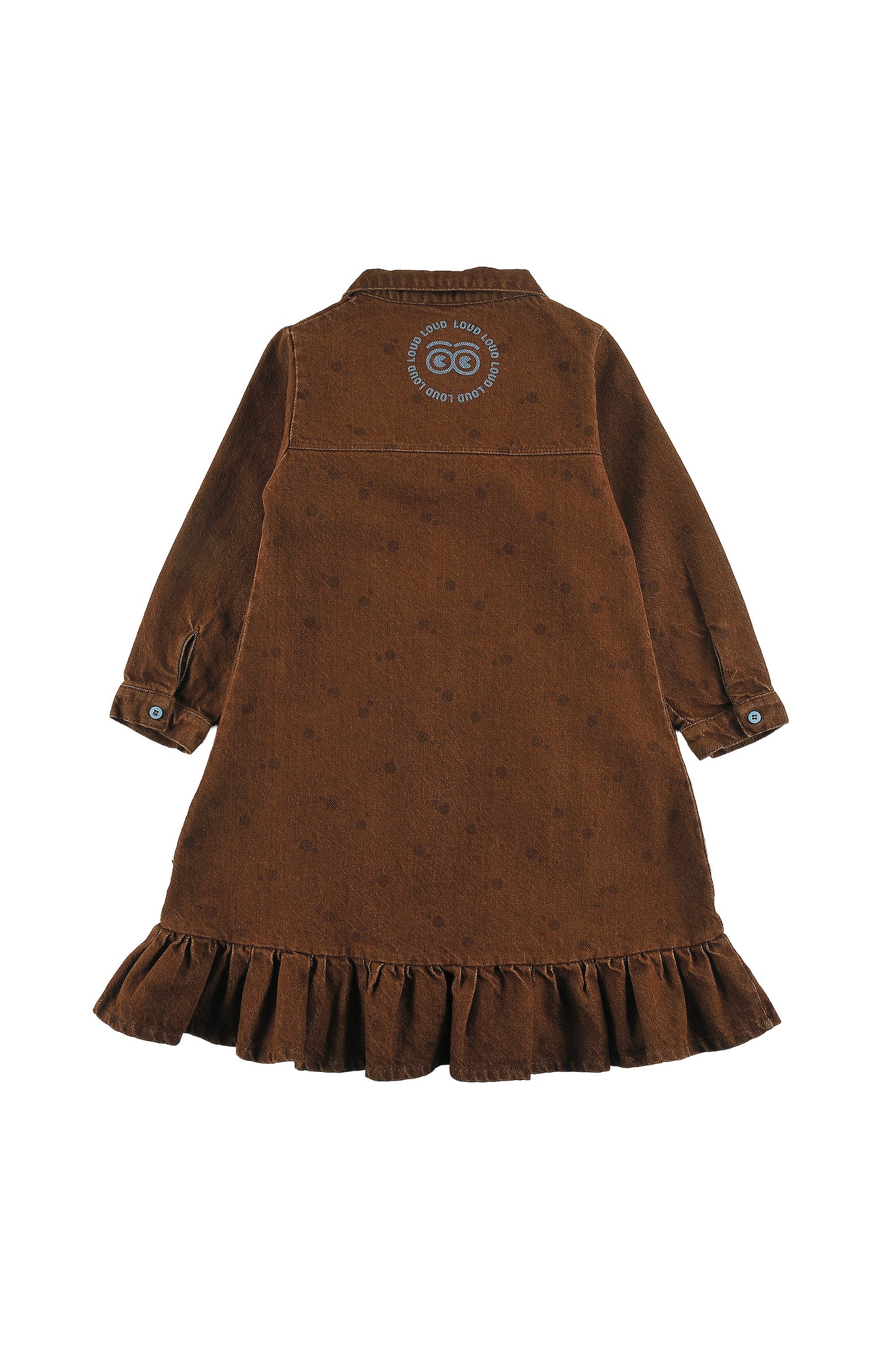 Speed Button Dress - Choco/ Polka dot