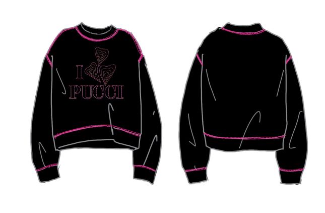 Sweatshirt With Logo Z3183 - Black/Pink