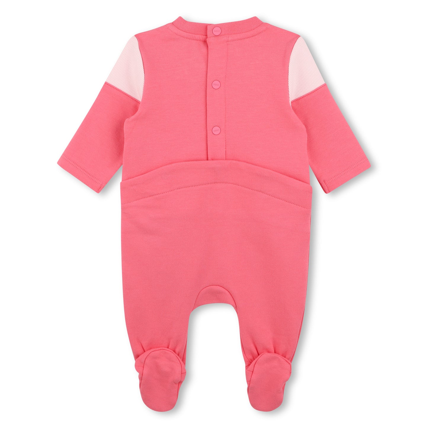 Girls Colorblock Footie W. Faux Pockets J53325 - Bubble Gum