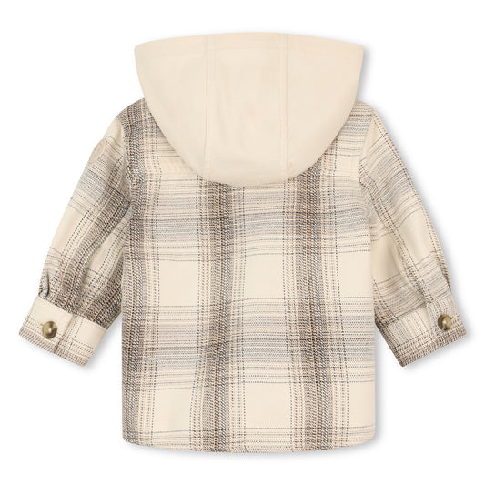 Baby Hoodied Checkered Overshirt J53479 - Ivory