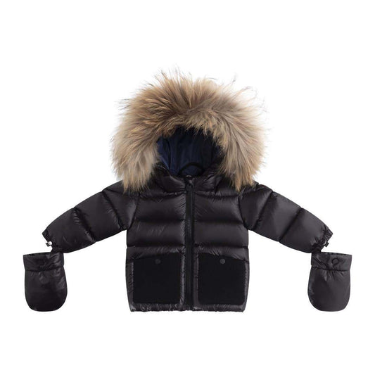 Fur Jacket โ Black/Corduroy/Blue