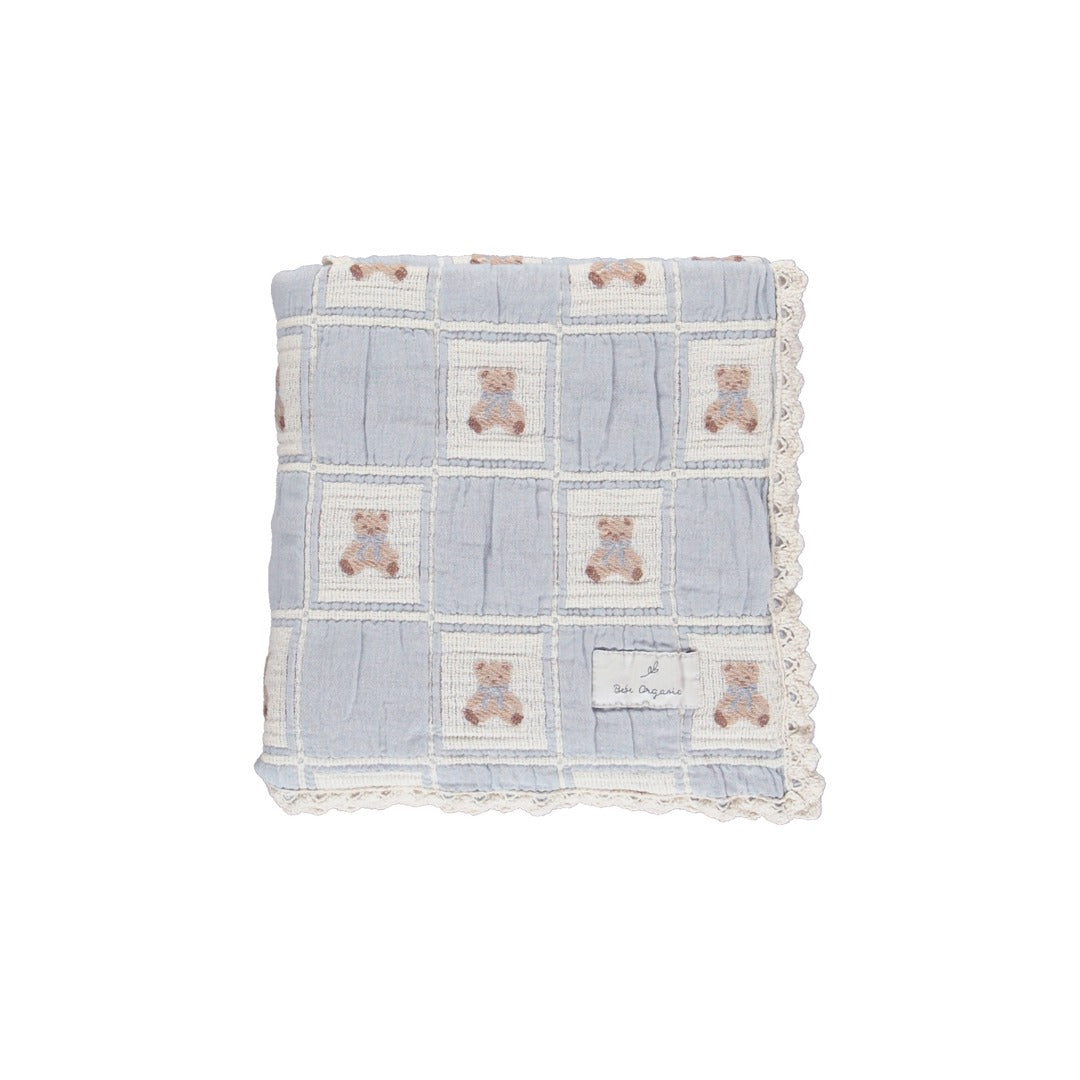 Teddy Blanket - Blue Teddy Patchwork