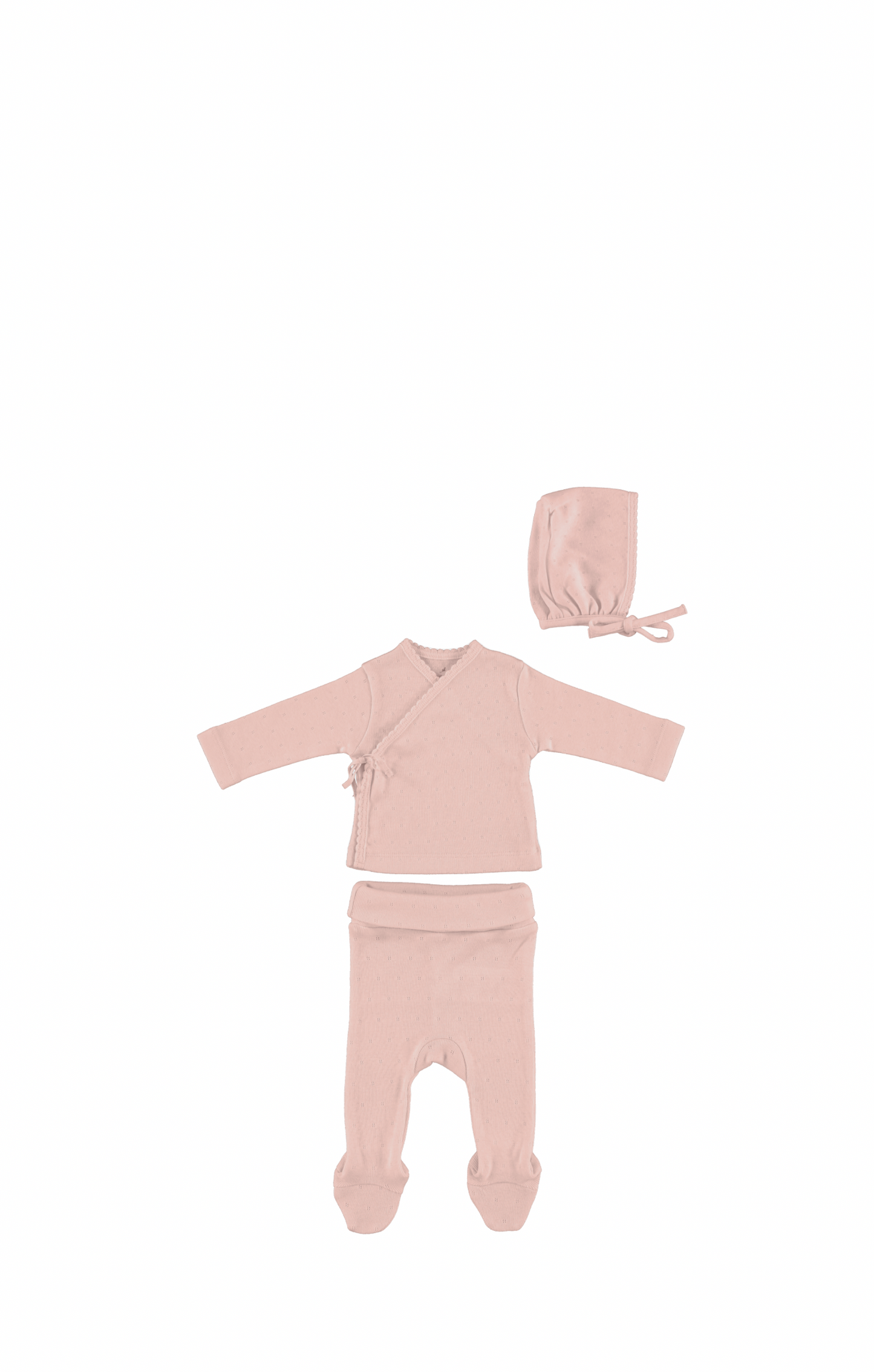 Bebe Wrap Tee And Leggings With Bonnet - Blush