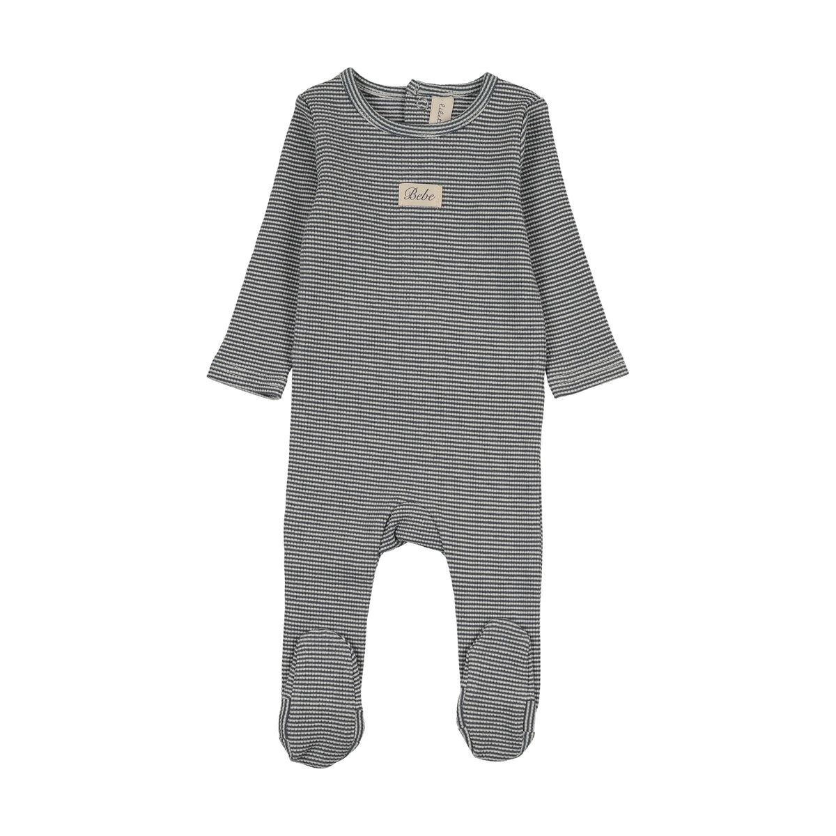 Striped Bebe Footie - Off Navy