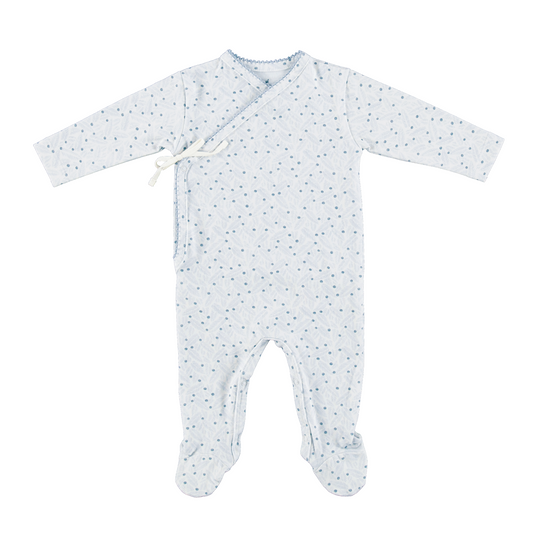 Iver Wrap Overall And Hat - Blue Leaves