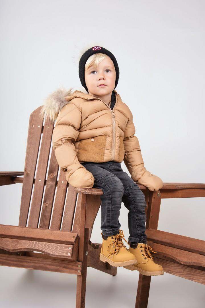 Fur Jacket — Cappuccino/Corduroy/Beige