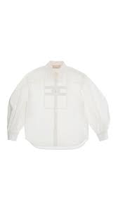 Embroidered Poplin Shirt (EFCA296) - Ivory