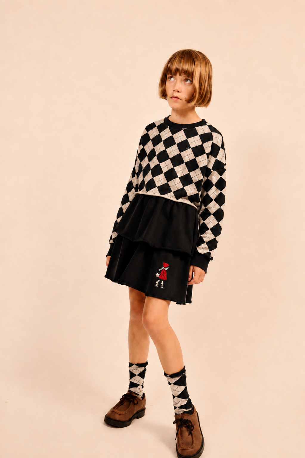 Lp Doll Patch Tiered Skirt - Black