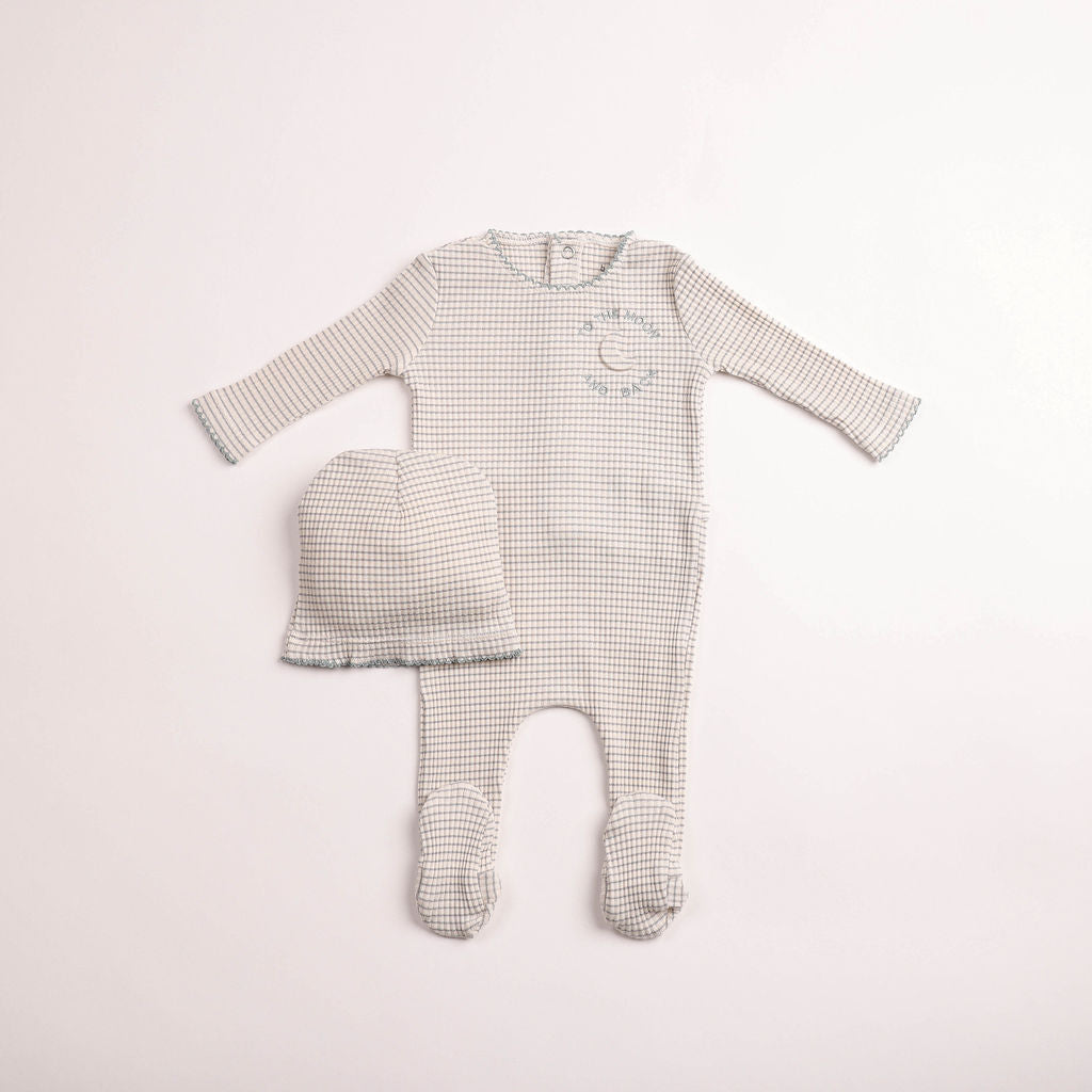 To The Moon Footie And Beanie - London Fog