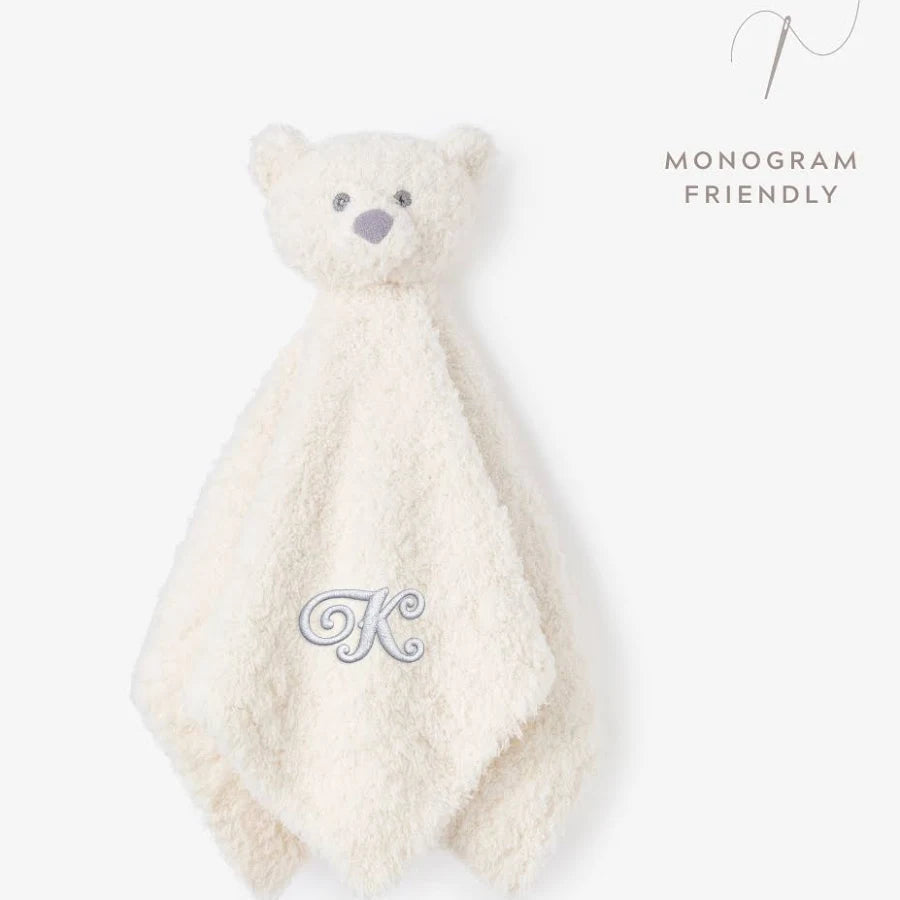 Chenille Bear Security Blankie - White