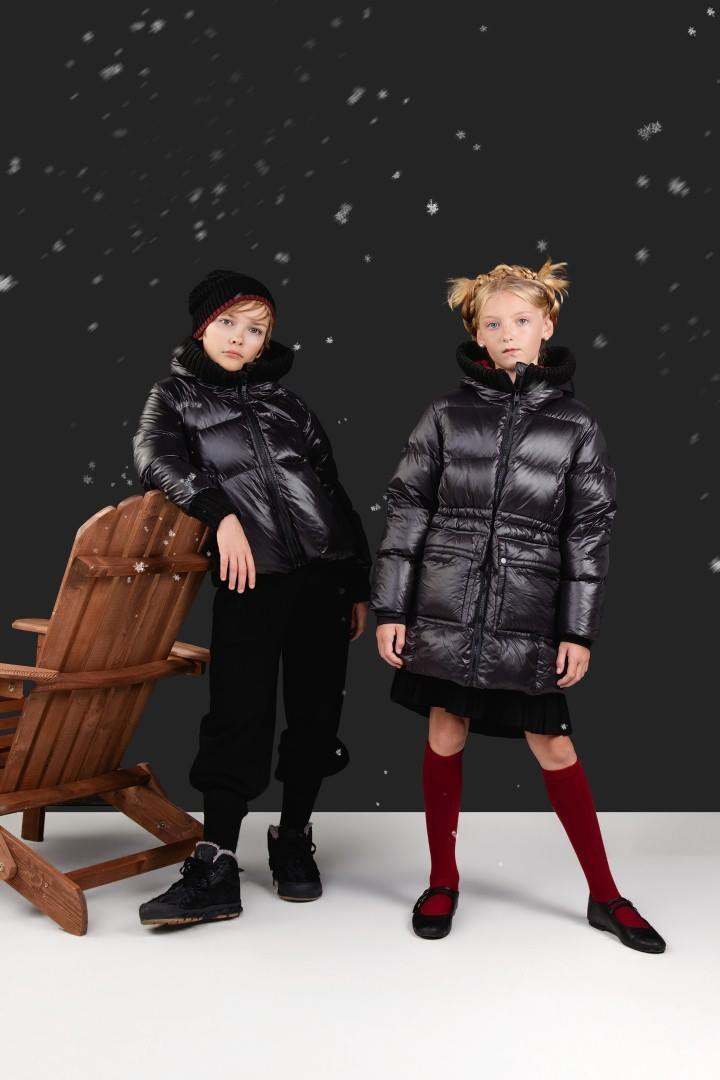 Long Jacket Knit Hood — Black