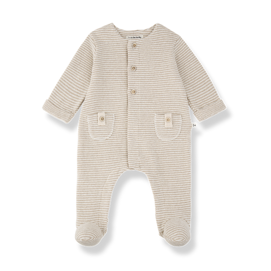 Metz Jumpsuit With Feet And Hat - Beige