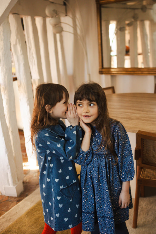 Odile Denim Heart Dress - Blue