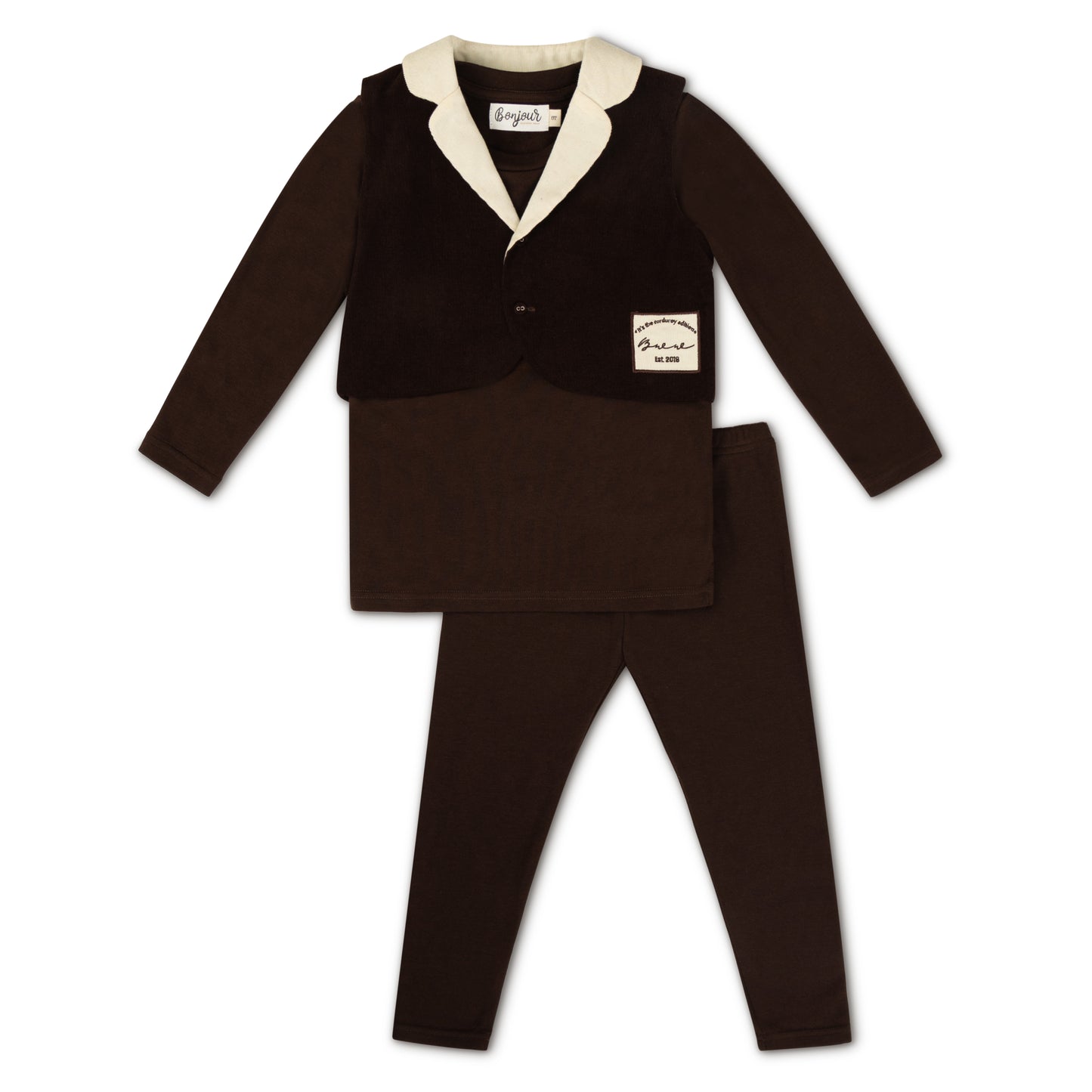 Boys Corduroy 3pc. Set - Brown