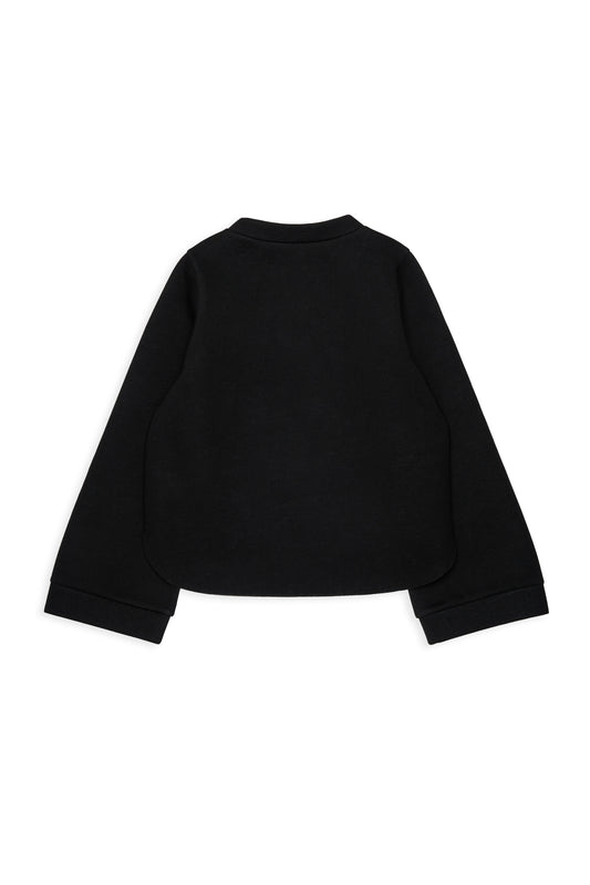 High Low Sweater With Blue stripes - Black