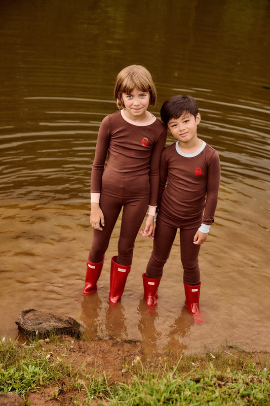 Chestnut Locket Pajamas - Brown/Pink