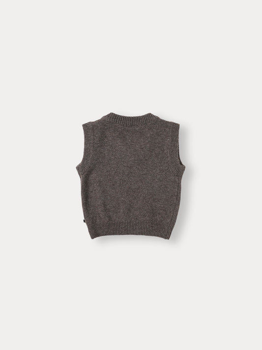 Cuddly Knit Vest - Melange Brown