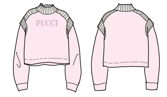 Sweater With Logo Z3183 - Pink