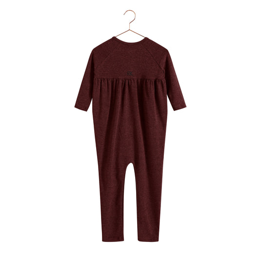 Isla Soft Sweater Baby Romper - Burgundy