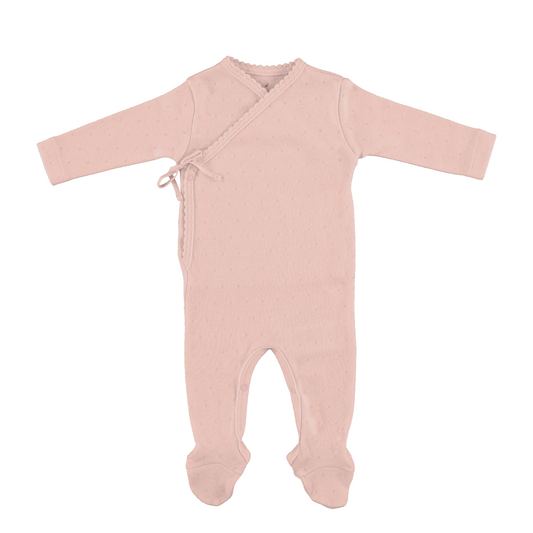 Bebe Wrap Overall With Bonnet - Blush