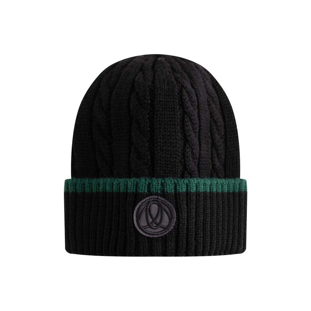 Knit Beanie — Black/Green