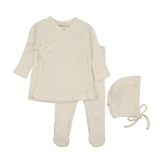 Honeycomb Waffle 3pc Set - Ivory