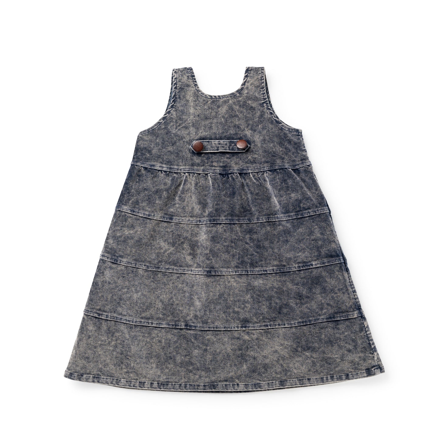 Corduroy Jumper with Buckle Tab — Navy Wash
