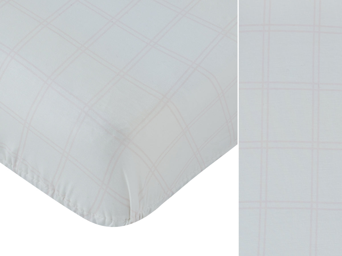 Whinny Plaid Fitted Bassinet Sheet - Pink