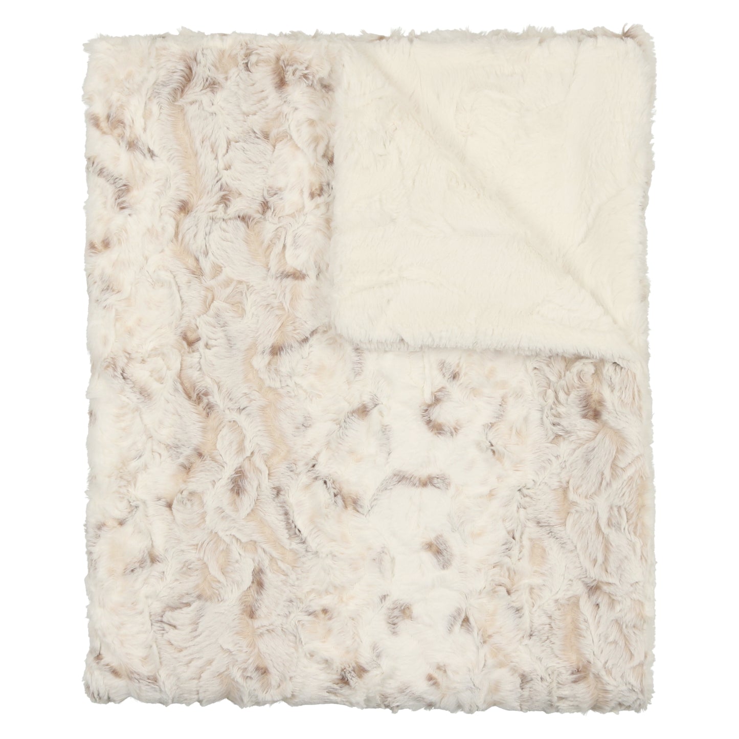 Peluche Speckled Fur Blanket - Beige and Natura