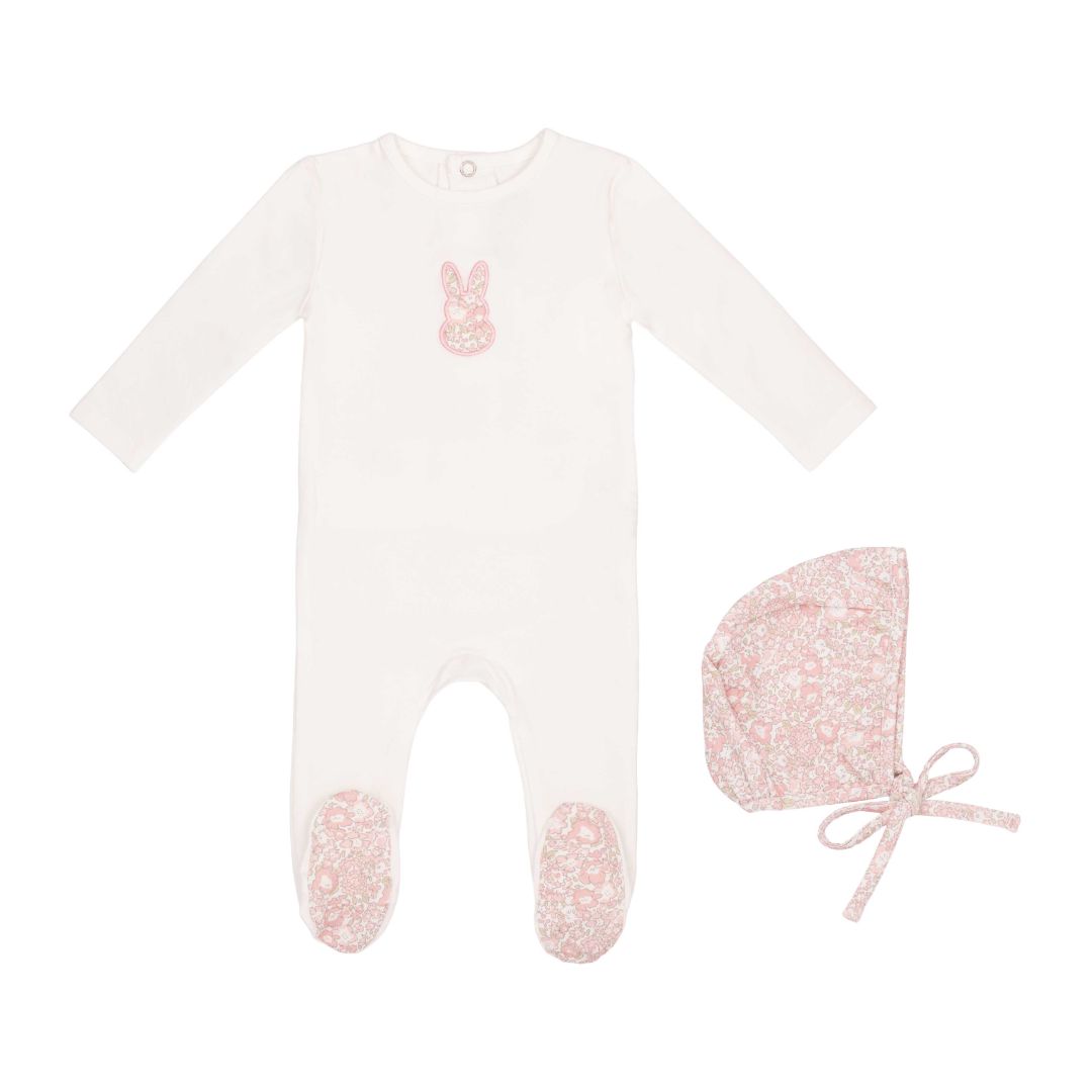 Mini Label Liberty Bunny-Girls Footie and Hat