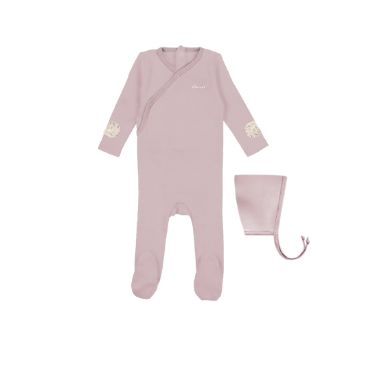 Milk Keepsake Wrap Footie With Patch and Pixie Bonnet