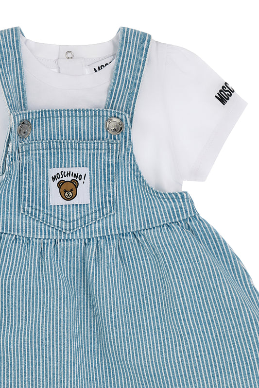 Moschino Striped Dress W short Sleeve Tshirt MDG01M