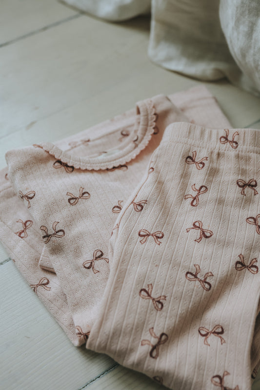 Bow Print 2 PC Set & Bonnet