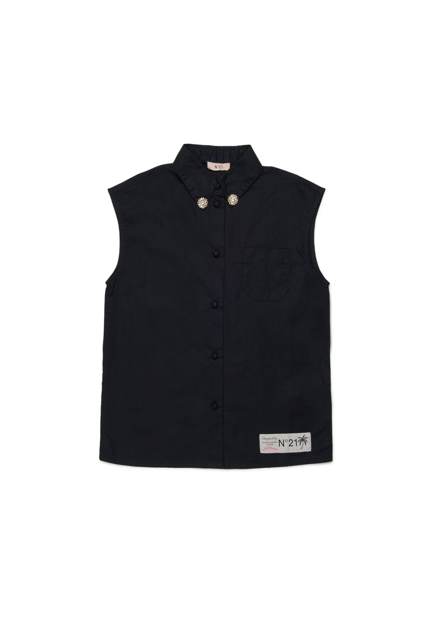 N21 Button Up Shirt W/ Jewel Collar N0417