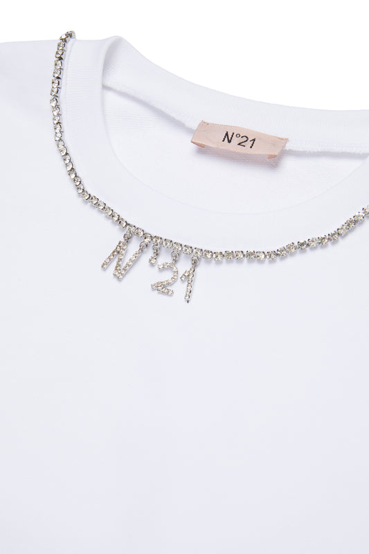 N21 Sweatshirt with Jeweled Trim and Logo N0487