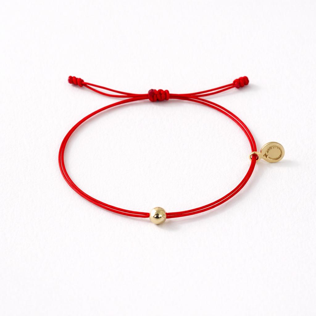 Red String Bracelet Gold Center Bead (nb-4y)